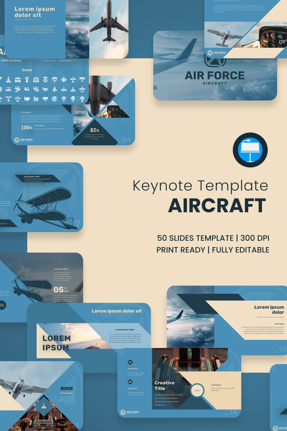 AirForce Military Keynote Template pinterest.