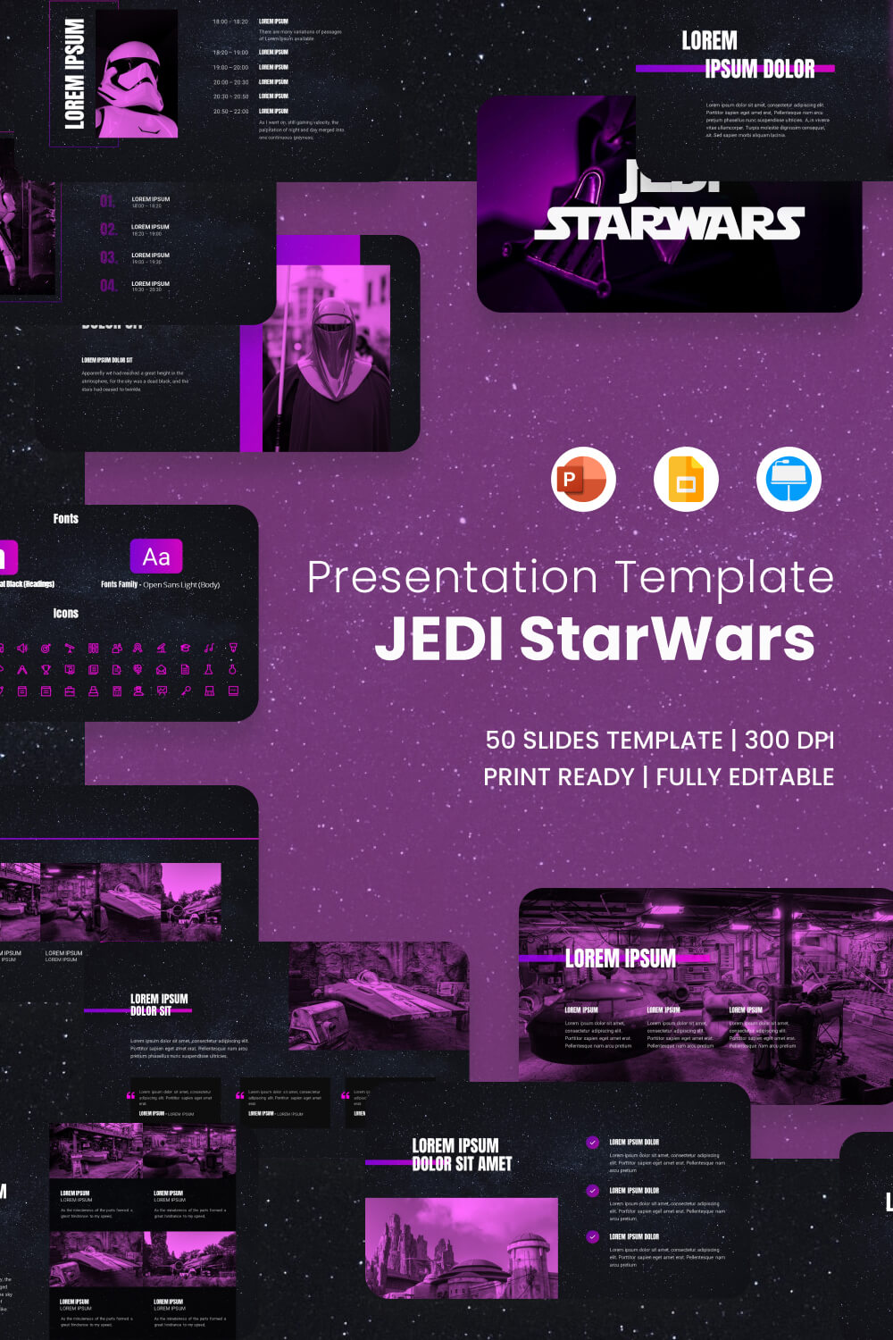 JEDI StarWars Presentation Template pinteerst image.
