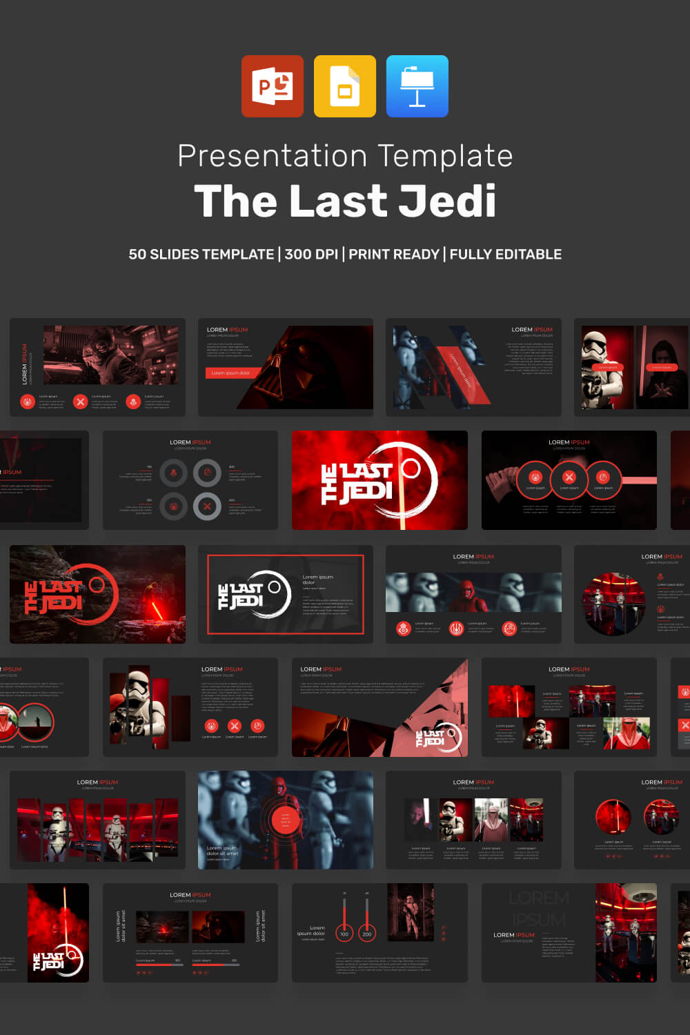 The Last Jedi Presentation Template pinterst image.