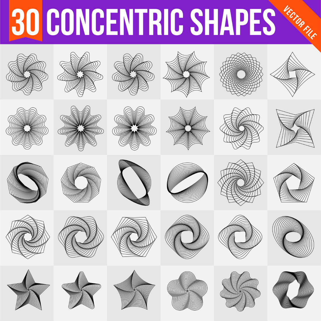 30 Concentric Shapes Preview image.