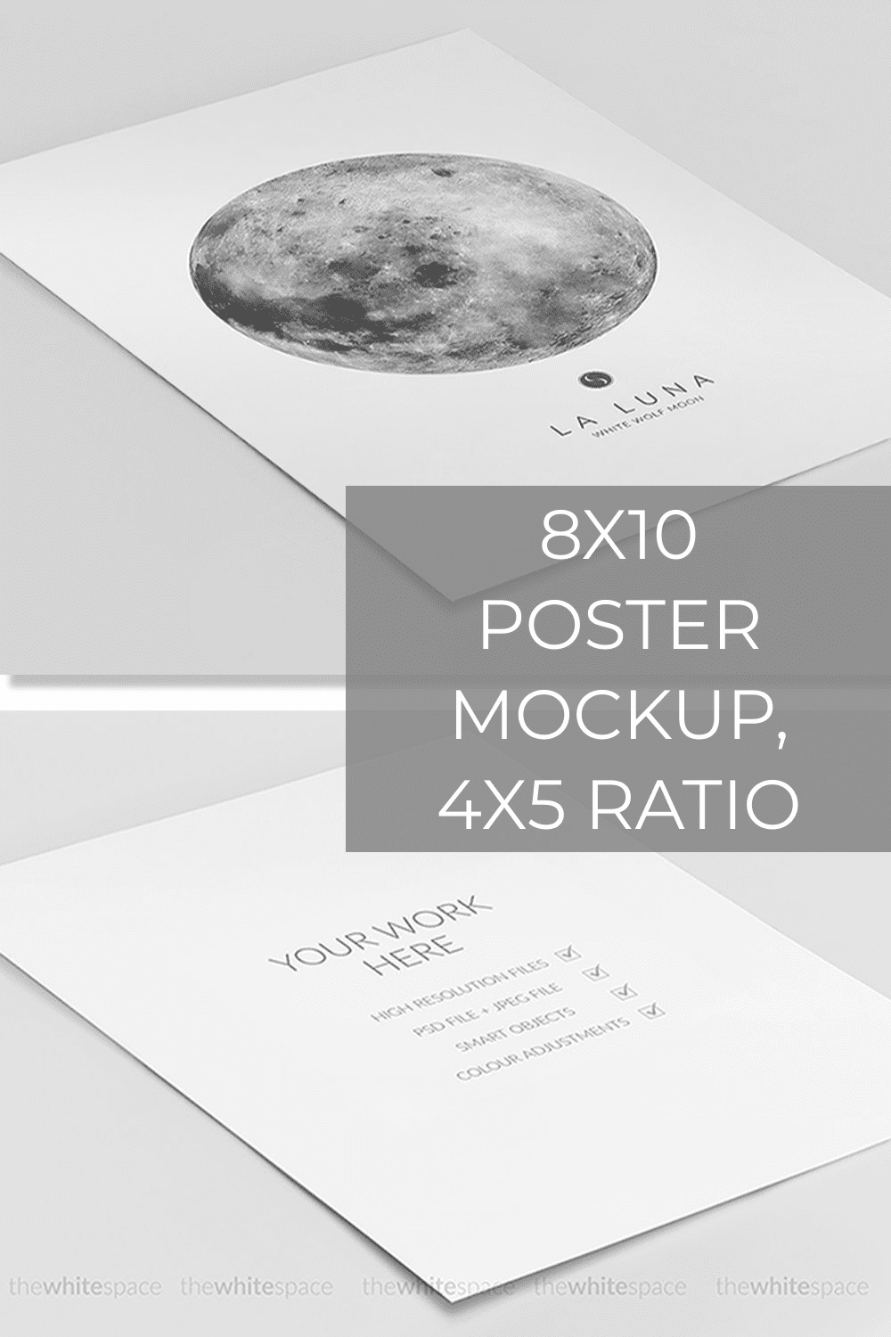 8x10 Poster Mockup 4x5 ratio pinterest image.