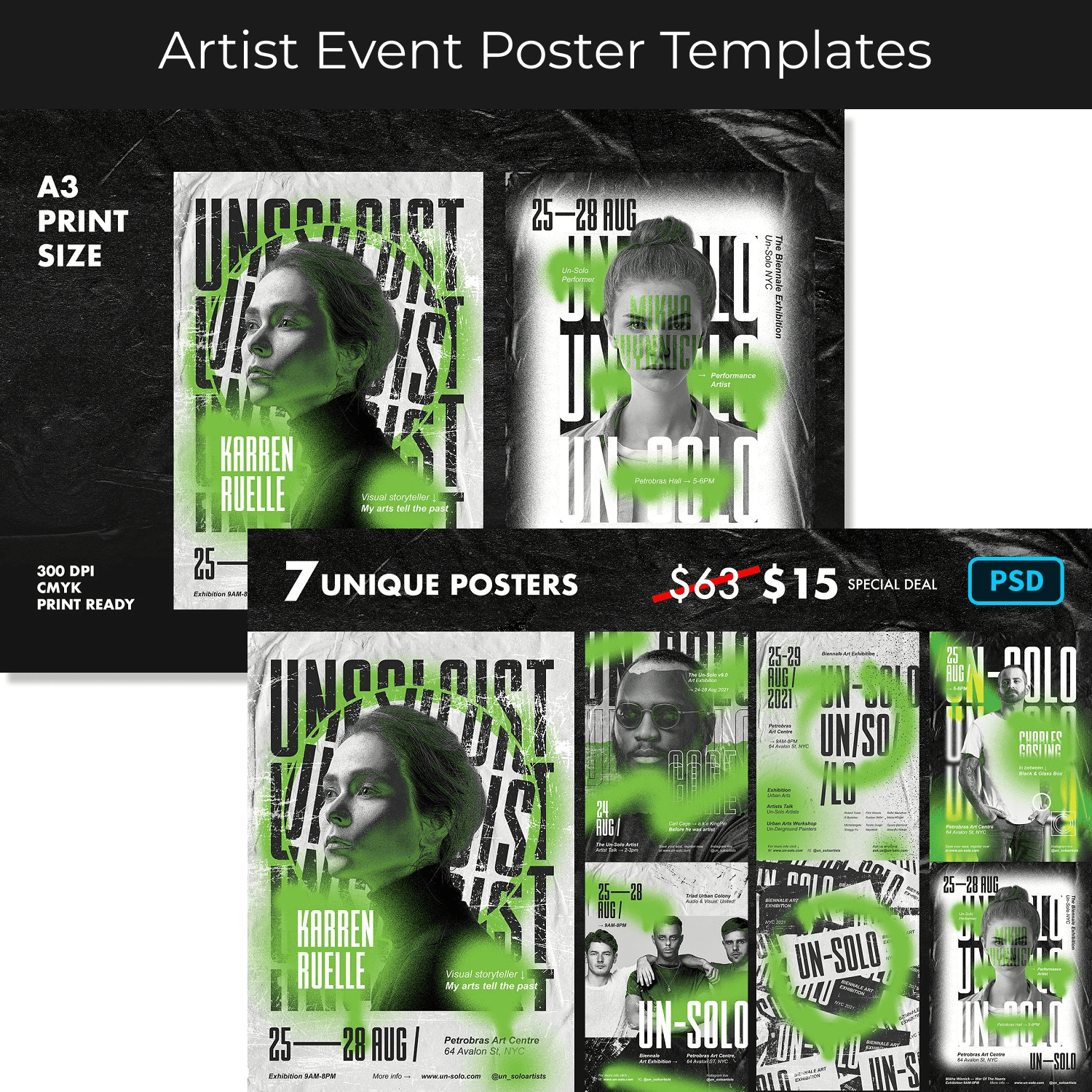 Artist Event Poster Templates cover 1500x1500 1