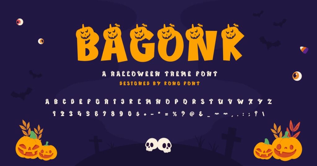 Bagonk Helloween Free Font MasterBundles Facebook Collage Image.