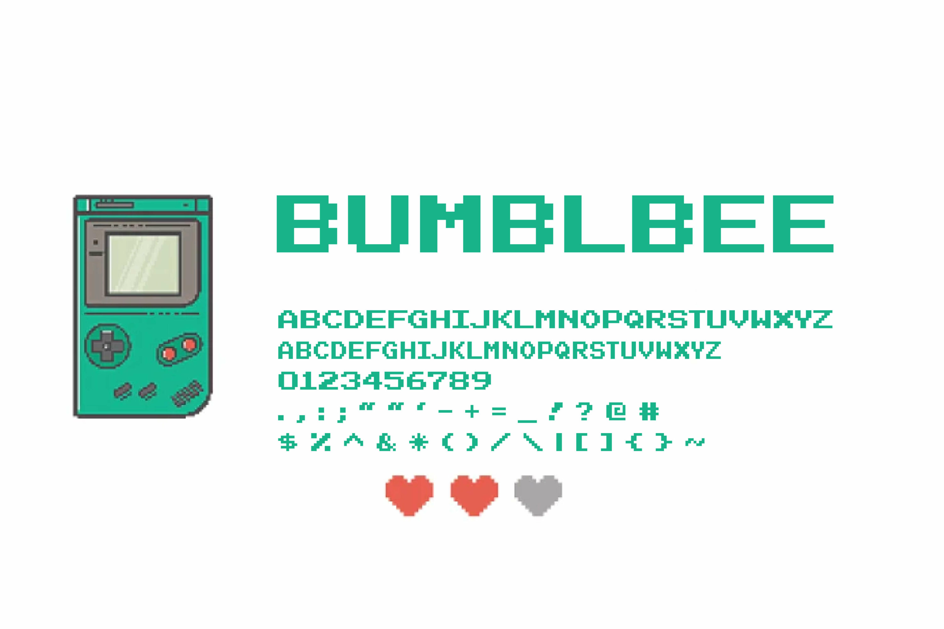 Bumblbee pixel font.