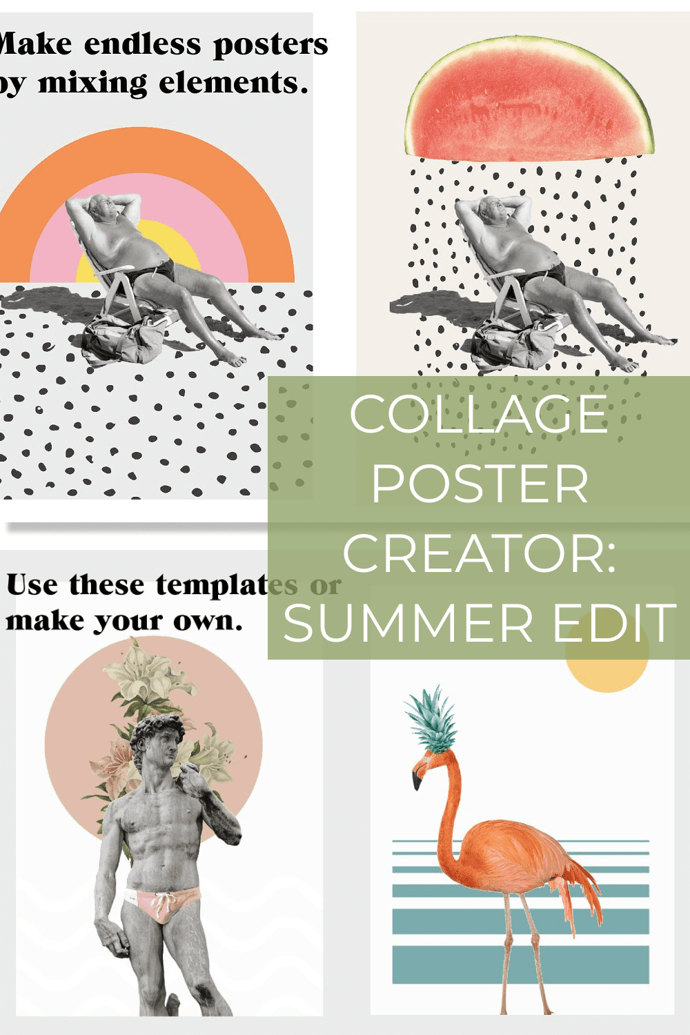 Collage Poster Creator Summer edit Pinterest image.