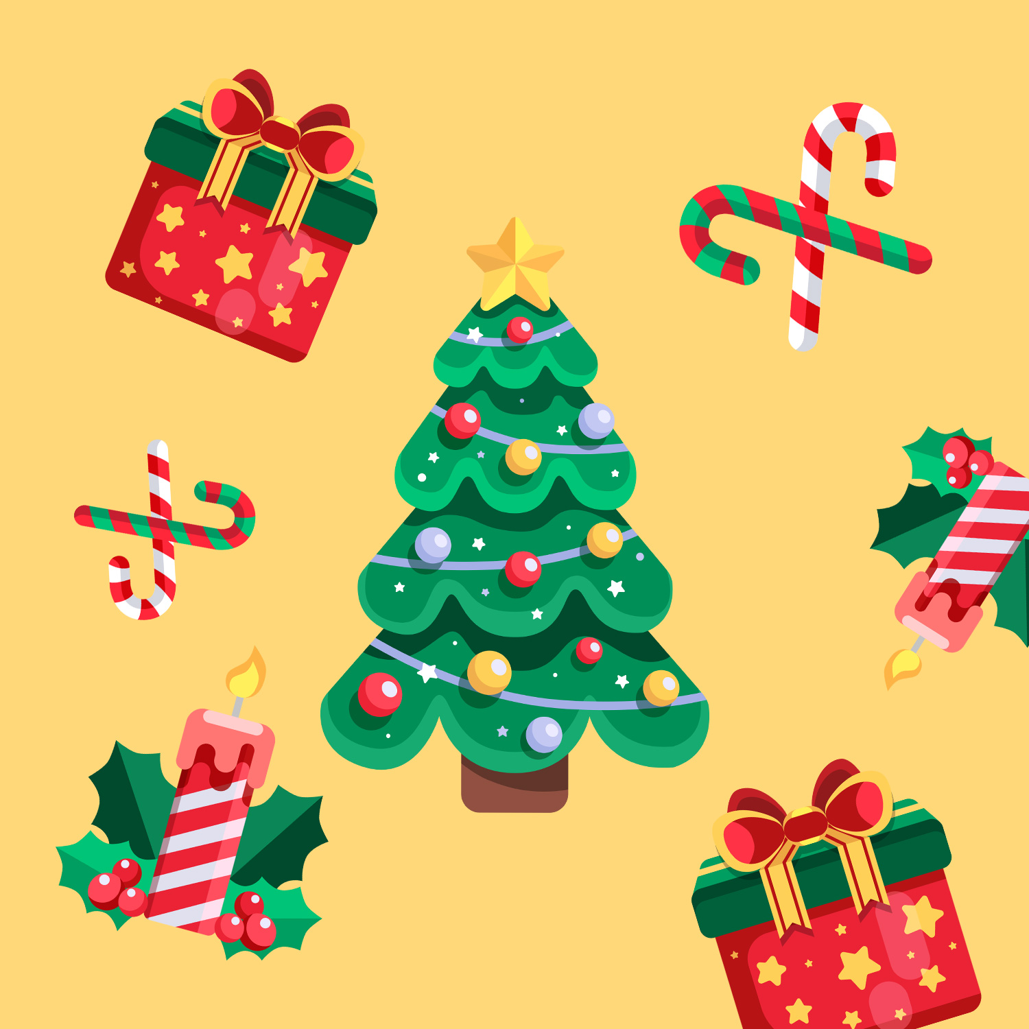 Cute Christmas Elements SVG Bundle preview image.