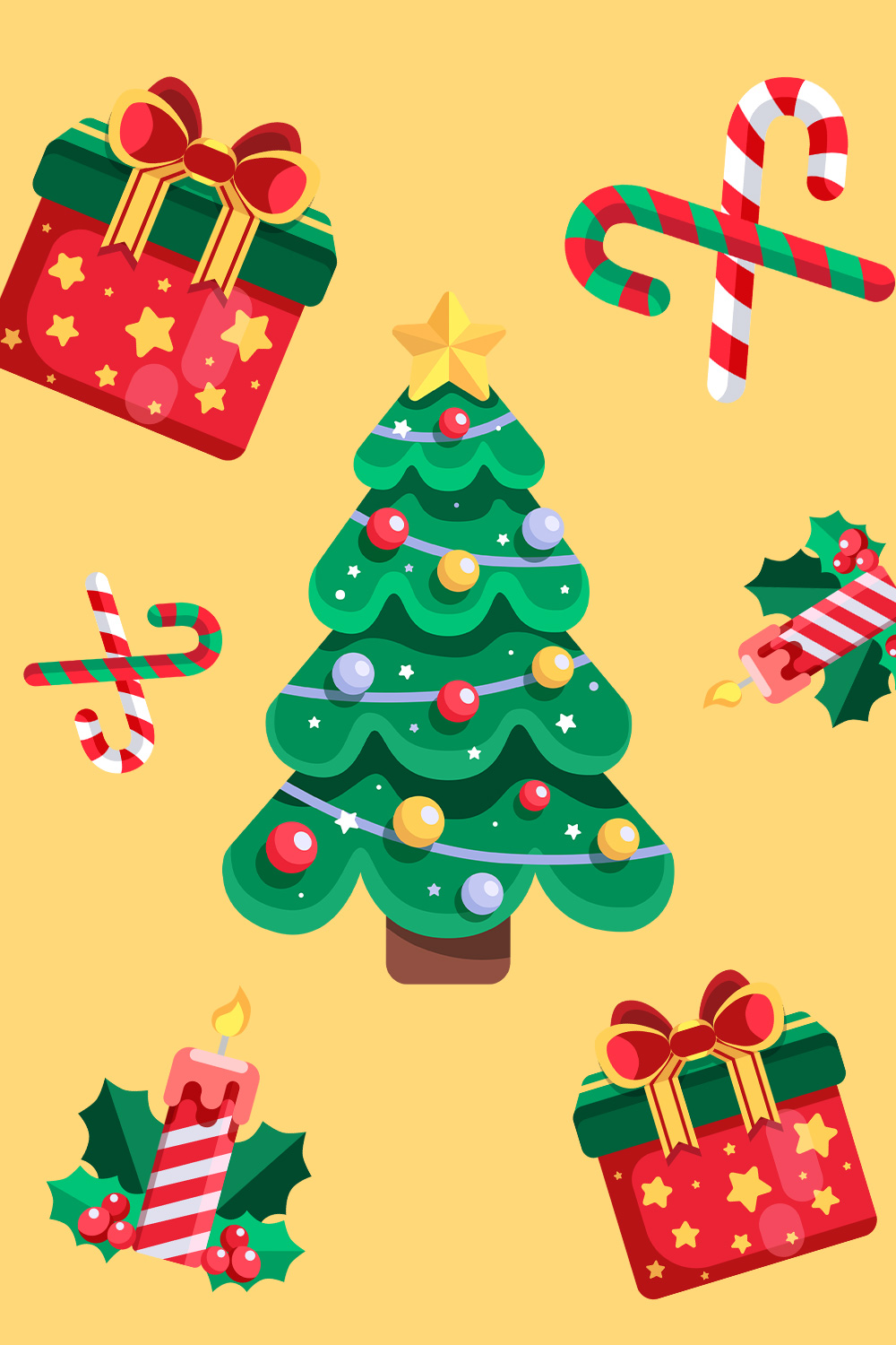 Cute Christmas Elements SVG Bundle pinterest.