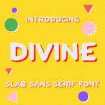 Divine Slab Sans Serif Font Yellow MasterBundles Cover.