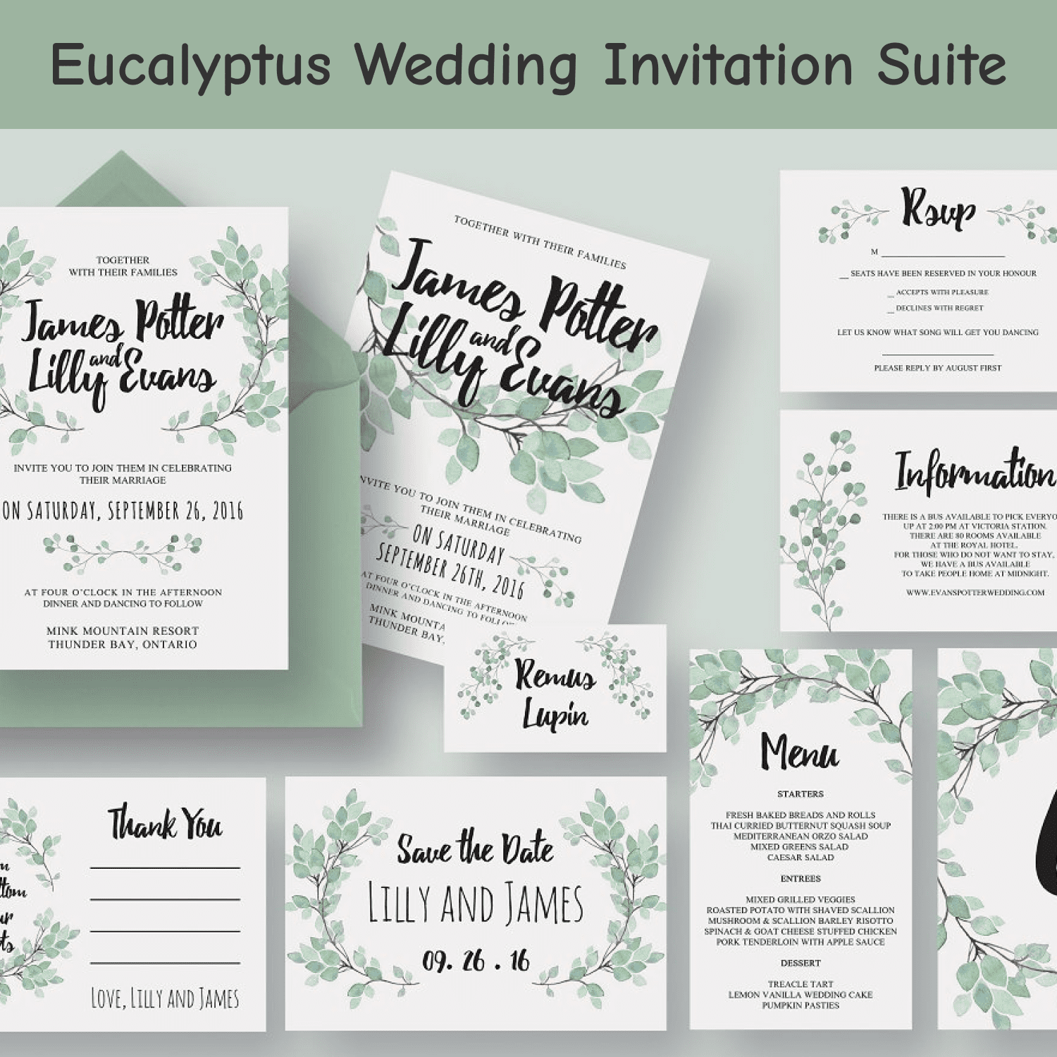 Eucalyptus Wedding Invitation Suite cover 1500x1500 2