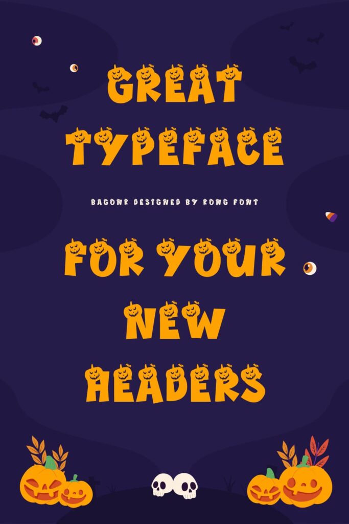 Example Phrase using Bagonk Helloween Free Font Pinterest Preview.
