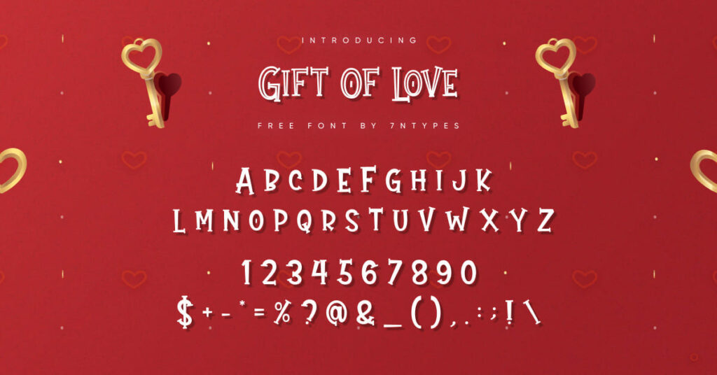 Gift Of Love Free Font Facebook Collage Image by MasterBundles.