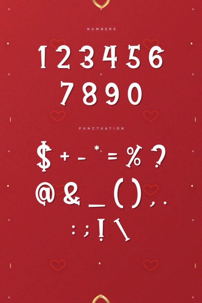 Gift Of Love Free Font Pinterest Numbers and Punctuation Collage Umage by MasterBundles.