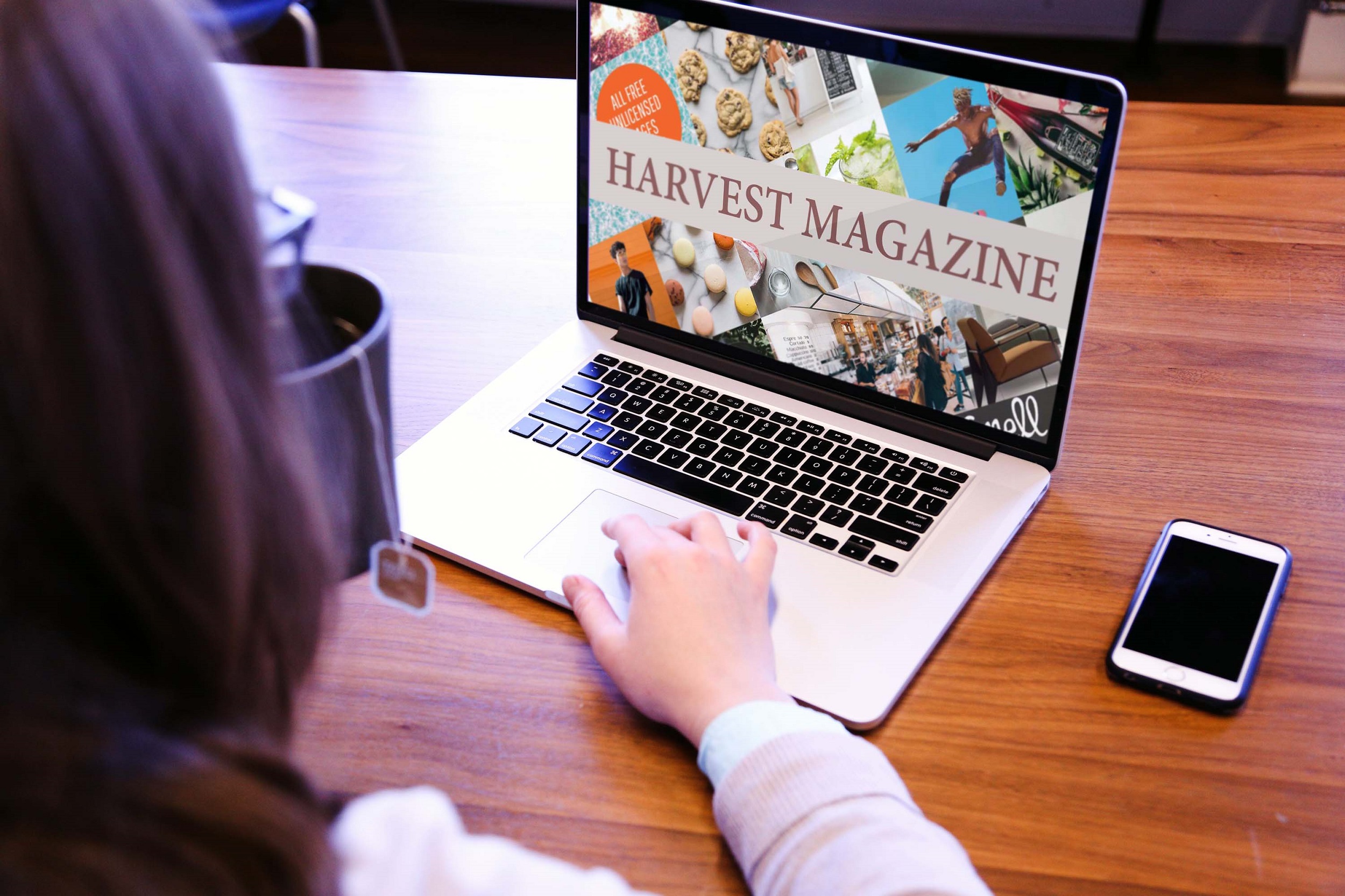 HARVEST MAGAZINE notebook mockup.