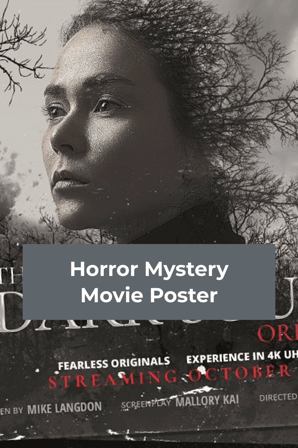 Horror Mystery Movie Poster pinterest image.