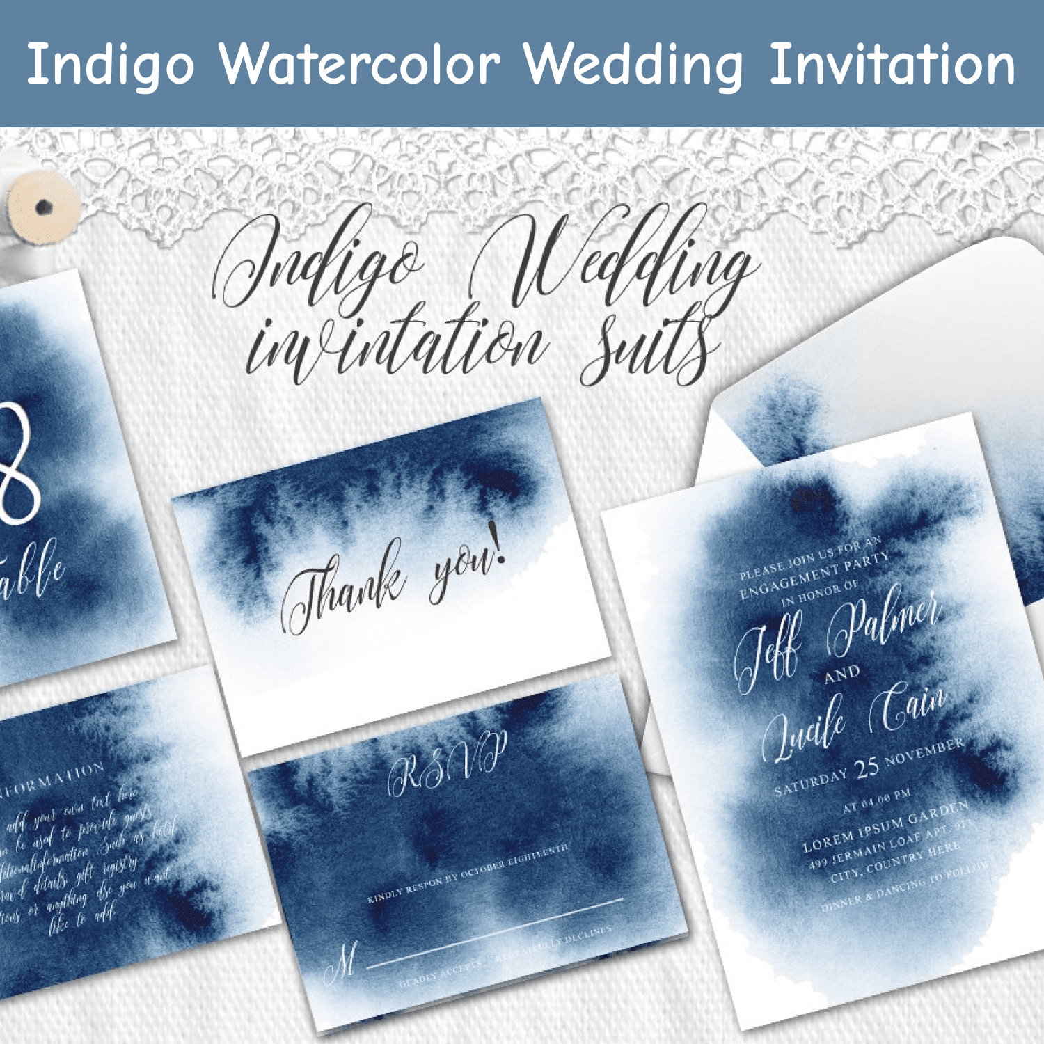 Indigo Watercolor Wedding Invitation cover 1500x1500 1