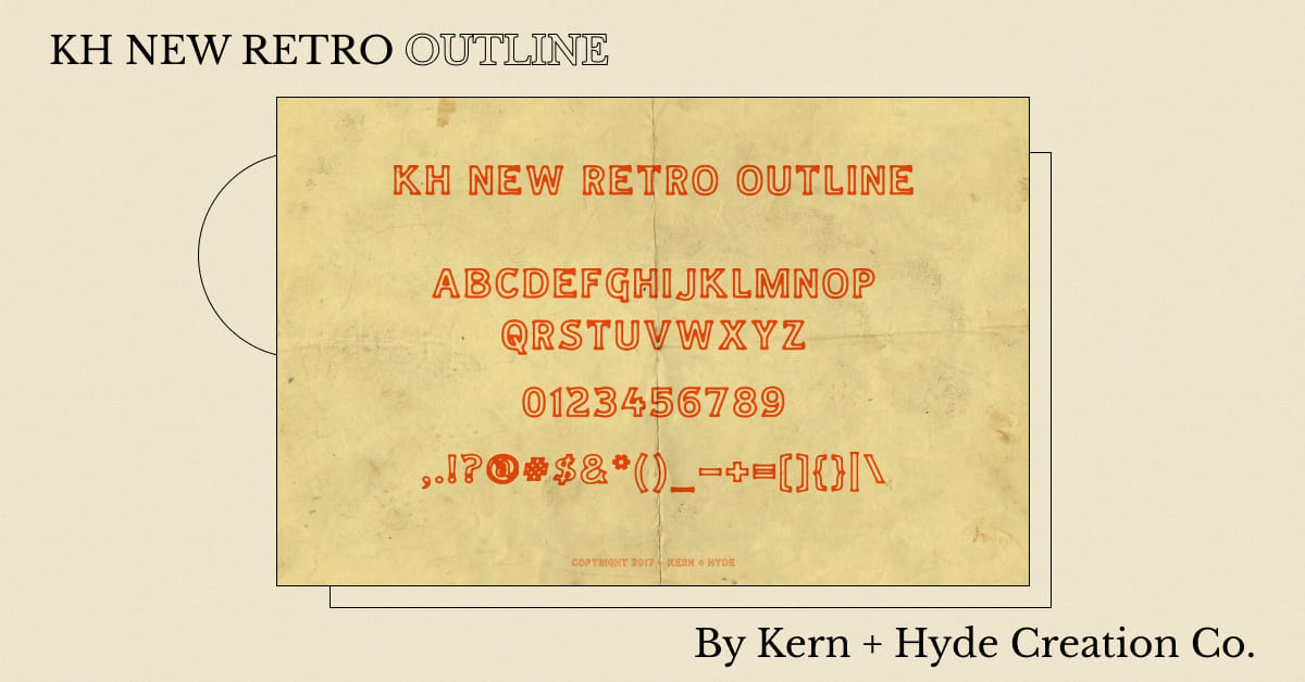 KH New Retro Outline Preview, By Kern + Hyde Creation Co.