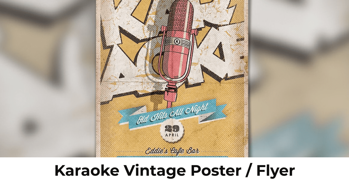 Karaoke Vintage Poster Flyer facebook image.