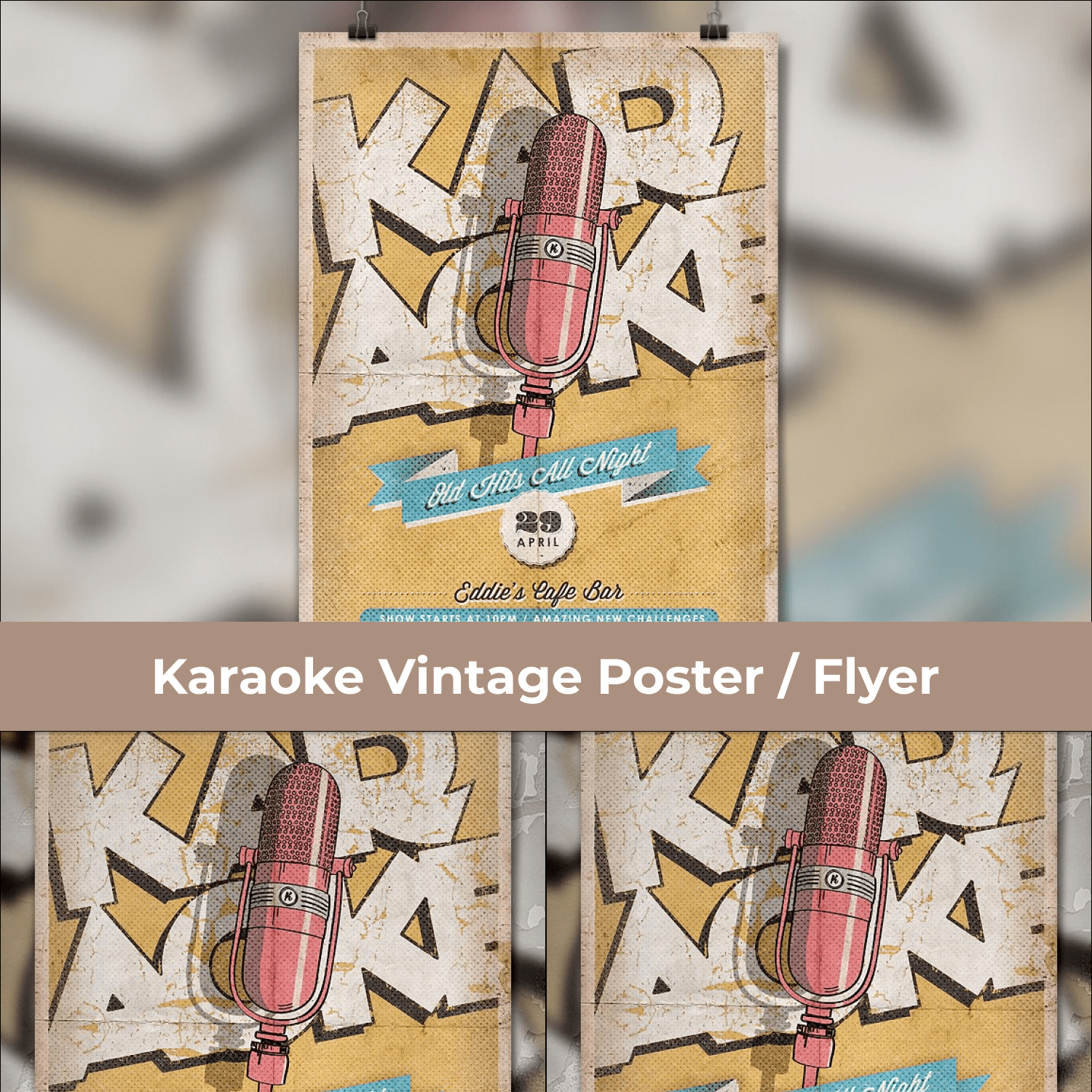 Karaoke Vintage Poster Flyer preview 1500x1500 1