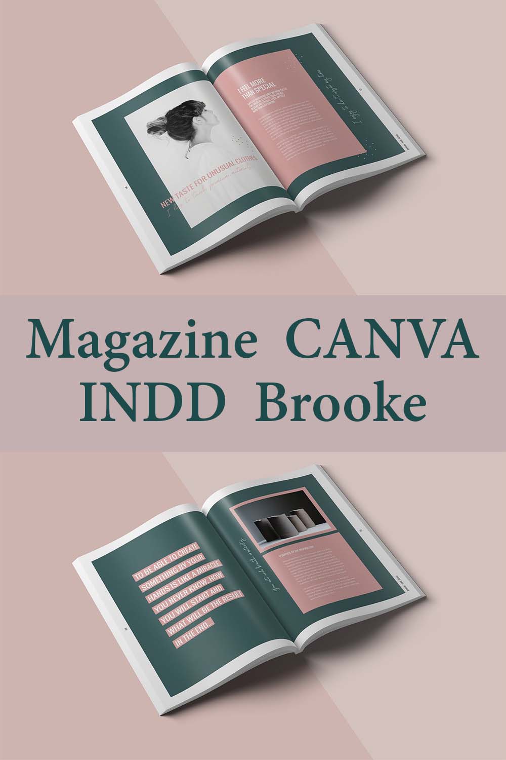 Magazine CANVA INDD Brooke pinterest image.