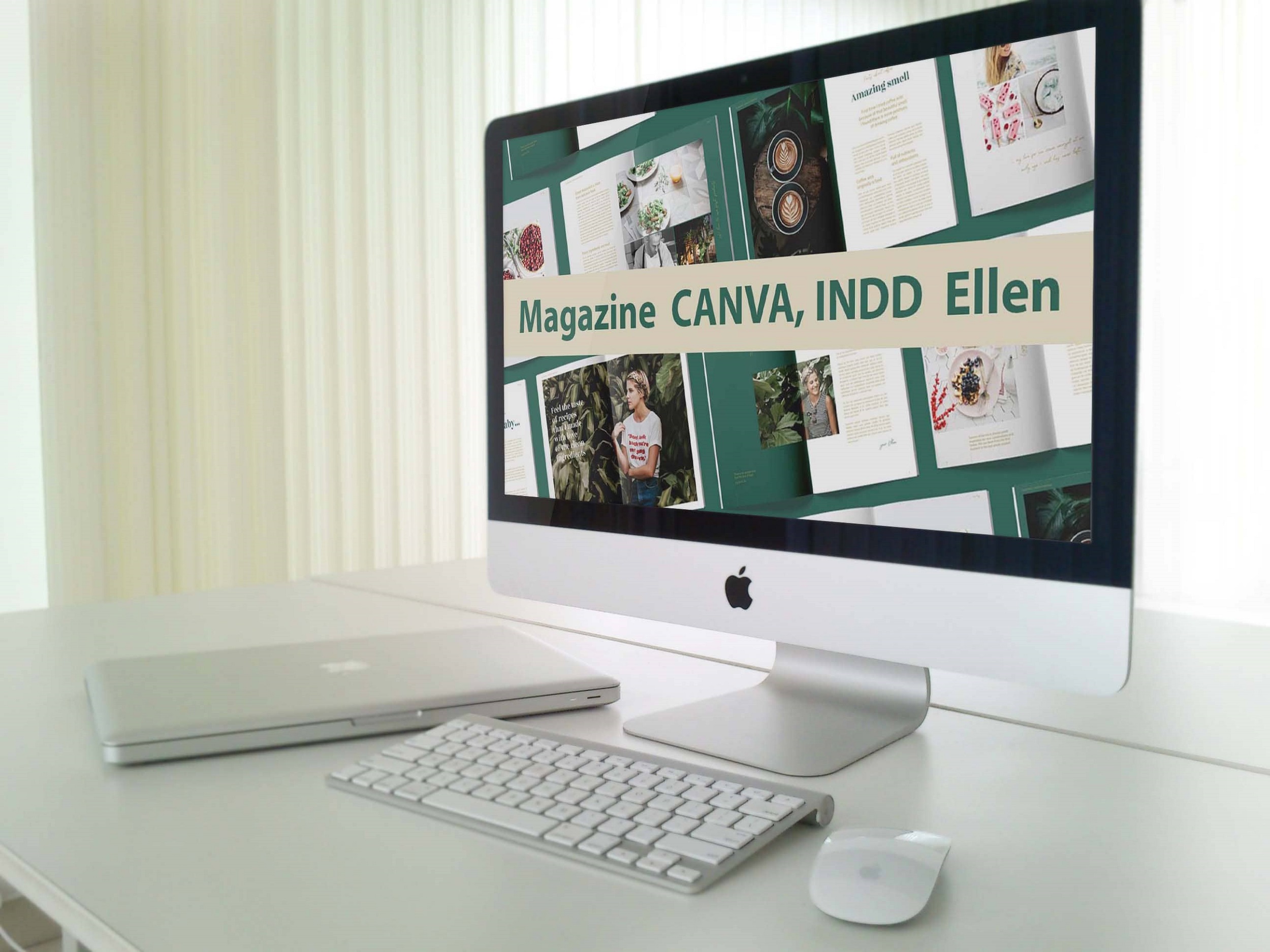 Magazine CANVA INDD Ellen computer