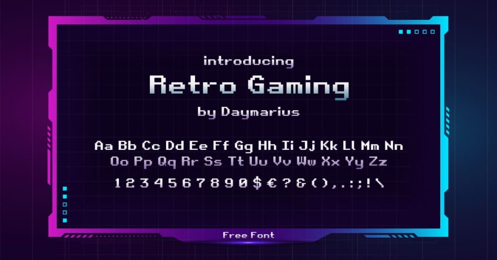 MasterBundles Retro Gaming Font Free Facebook Collage Image.