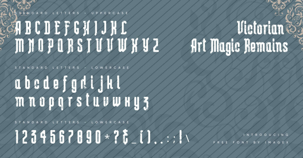 MasterBundles Victorian Art Magic Remains Free Font Facebook Collage Image.