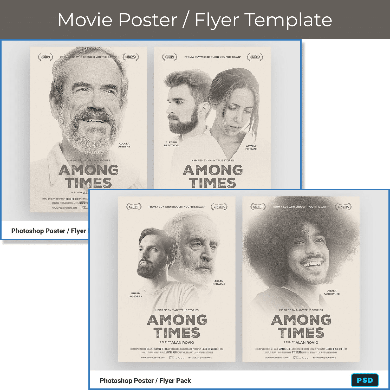 Movie Poster Flyer Template cover 1500x1500 1