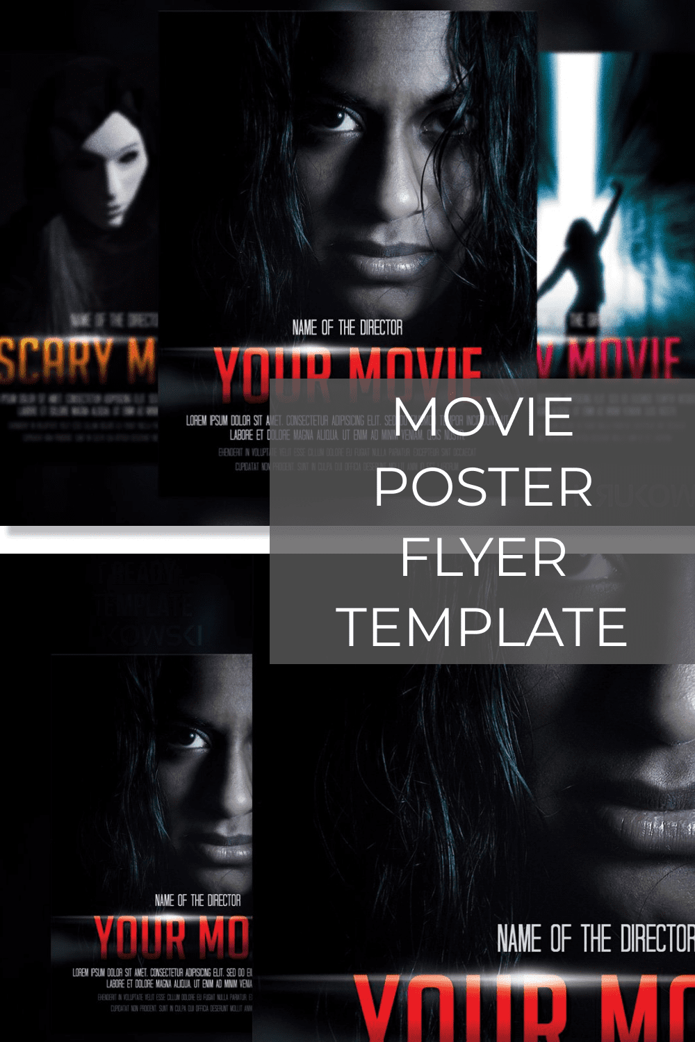 Movie Poster Flyer Template pinterest image.