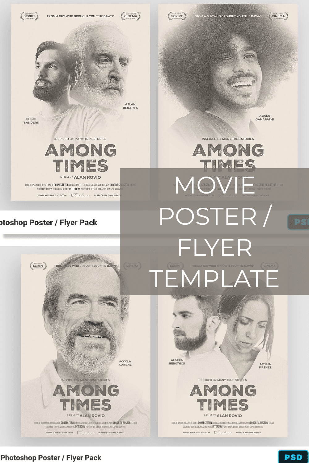 Movie Poster Flyer Template pinterest image.
