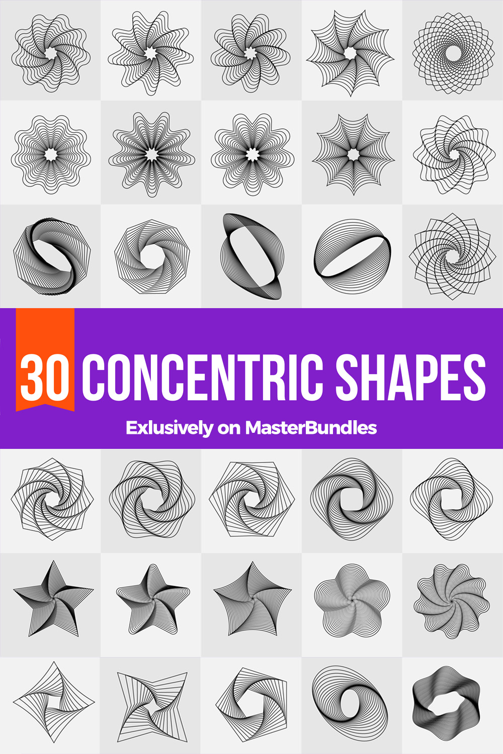 Concentric Shapes Bundle pinteres image.
