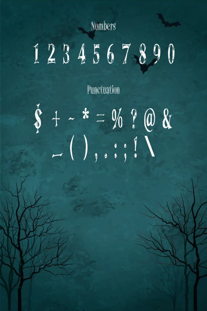 Pinterest Collage Image with Unfinished Scream Free Font Numbers and Punctuation.