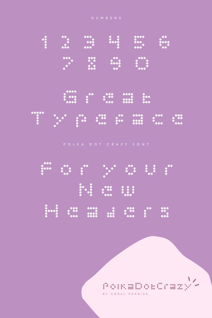 Polka Dot Crazy Free Font Pinterest Preview with Numbers by MasterBundles.