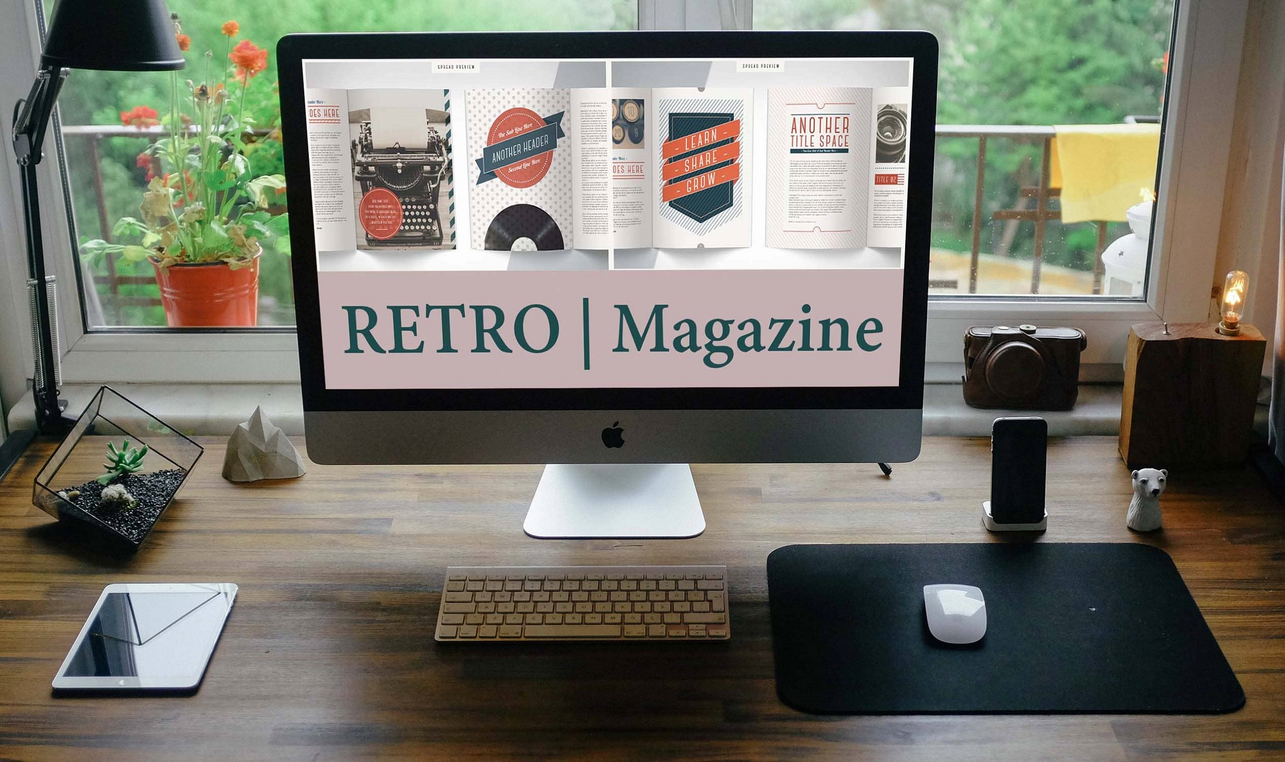 RETRO Magazine computer mockup.