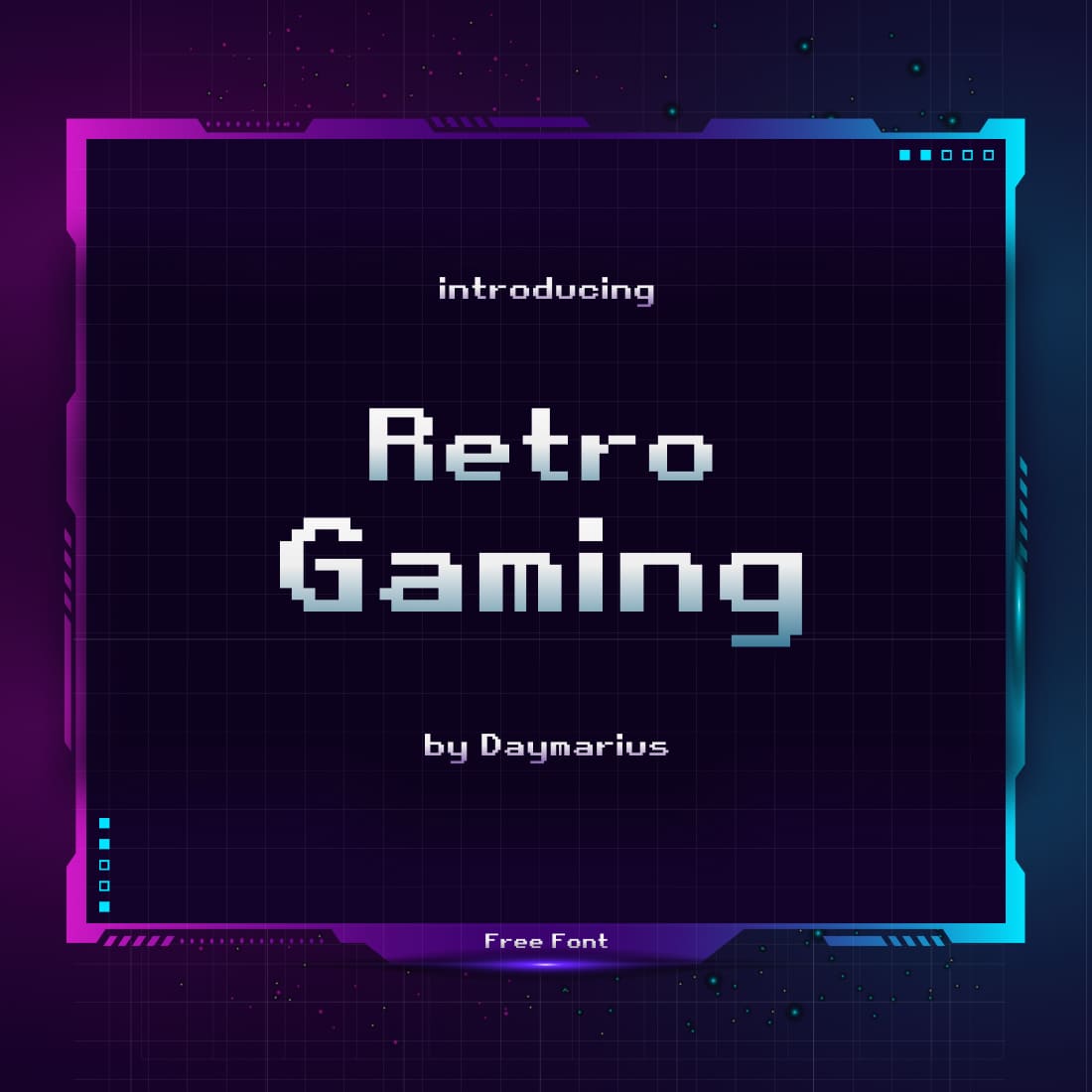 Retro Gaming Font Free Main Cover by MasterBundles.