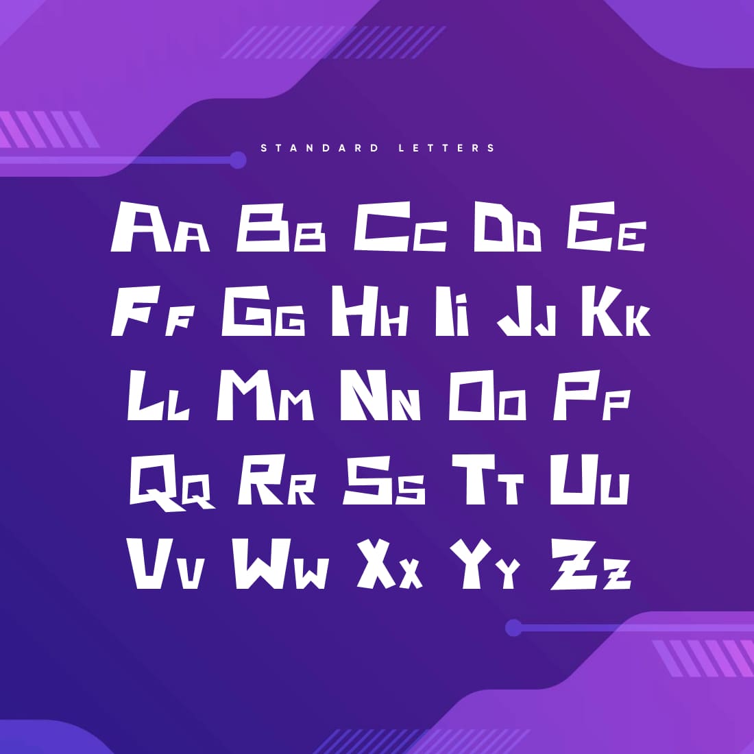 Retro Gaming Free Font MasterBundles Alphabet Preview.