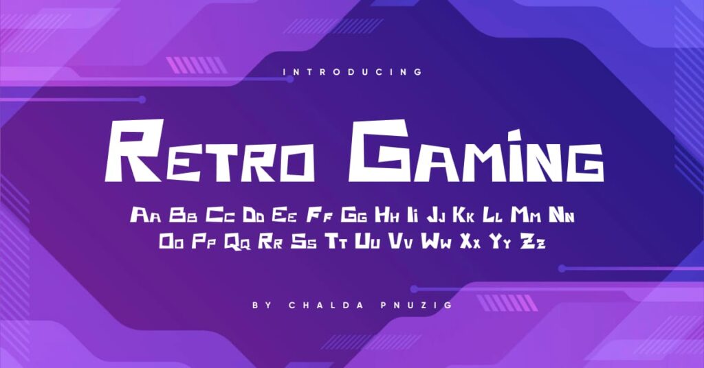 Retro Gaming Free Font MasterBundles Facebook Collage Image.