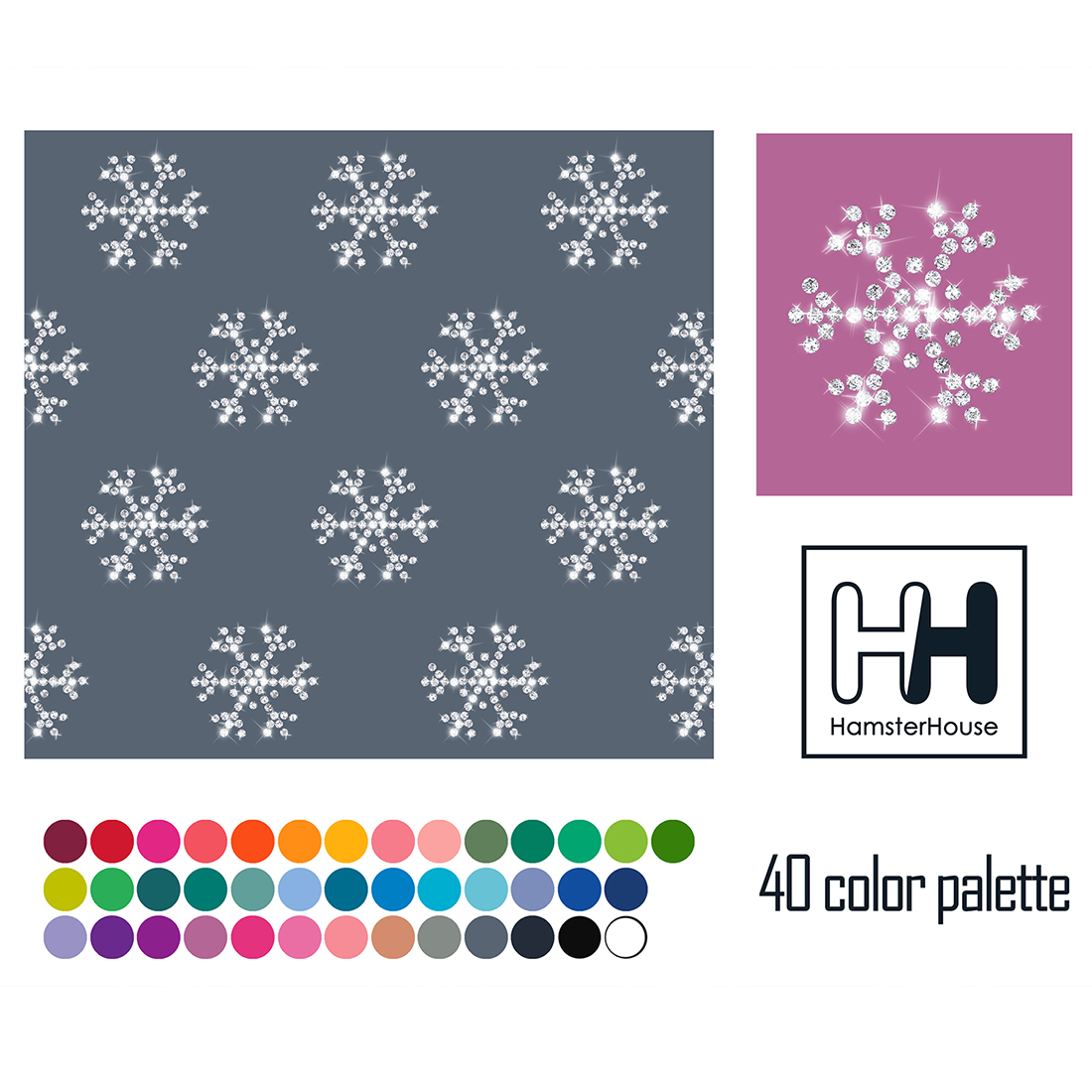Shiny Rhinestone Snowflakes Pattern cover image.