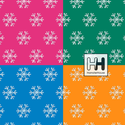 Shiny Rhinestone Snowflakes Pattern preview image.