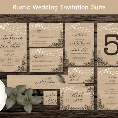 Rustic Wedding Invitation Suite cover image.