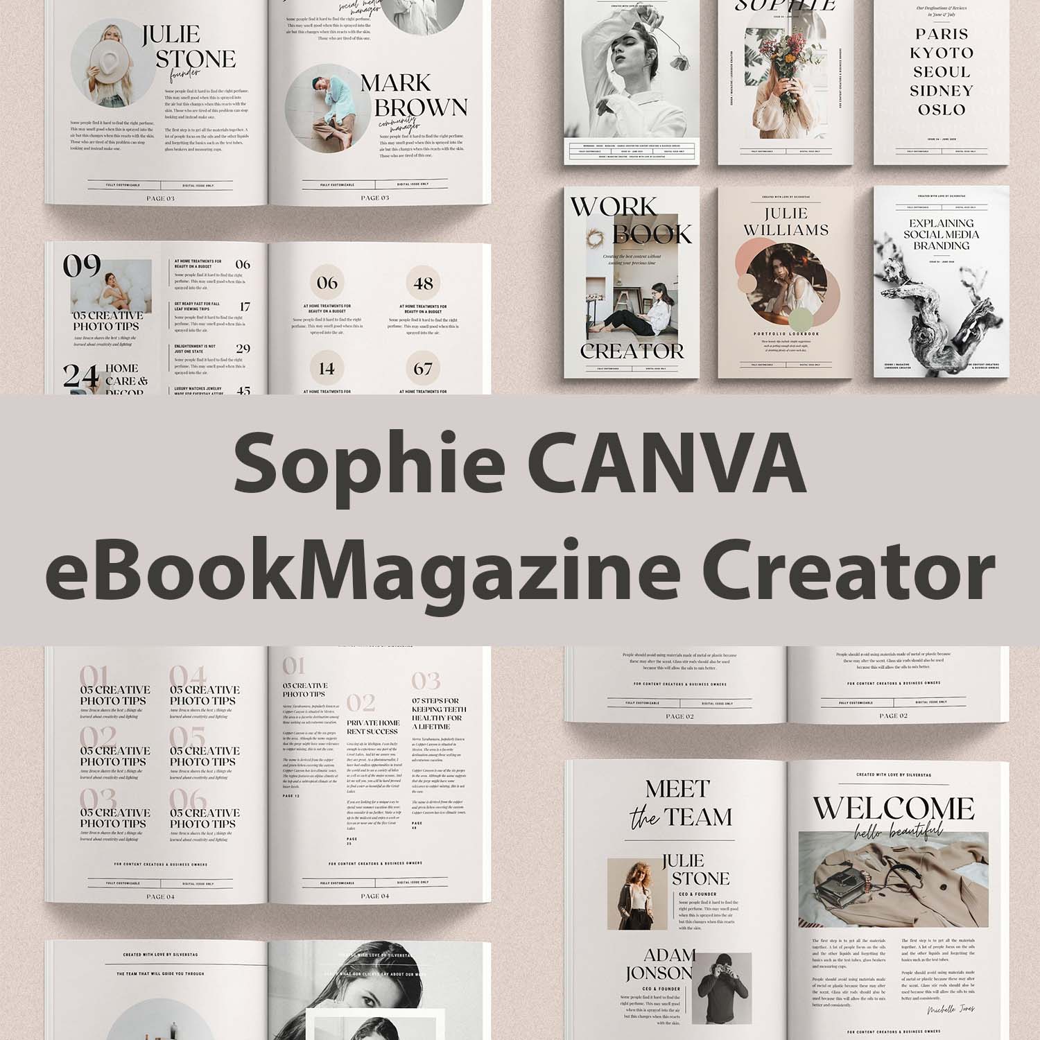 Sophie CANVA eBookMagazine Creator cover image.