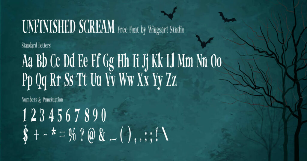 Unfinished Scream Free Font Facebook Collage Image by MasterBundles.