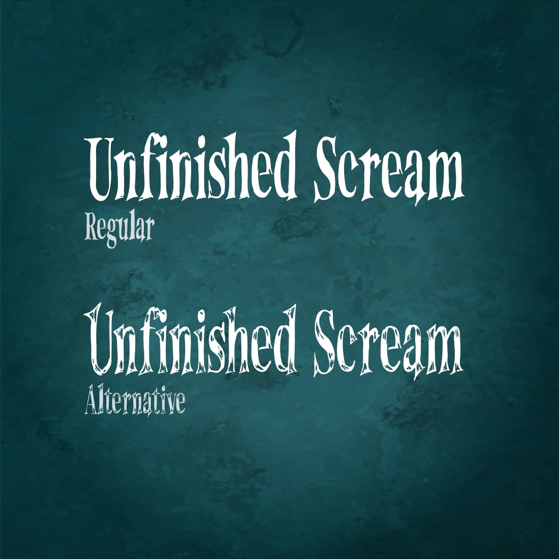 Unfinished Scream Free Font Regular and Alternative Preview Image.