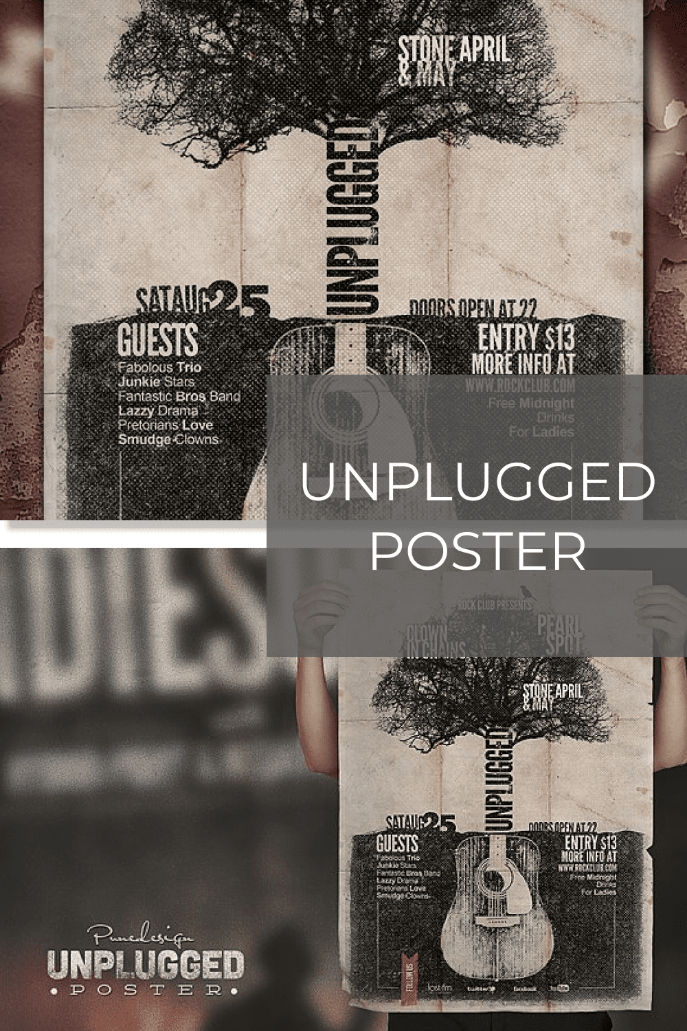 Unplugged Poster pinterest image.