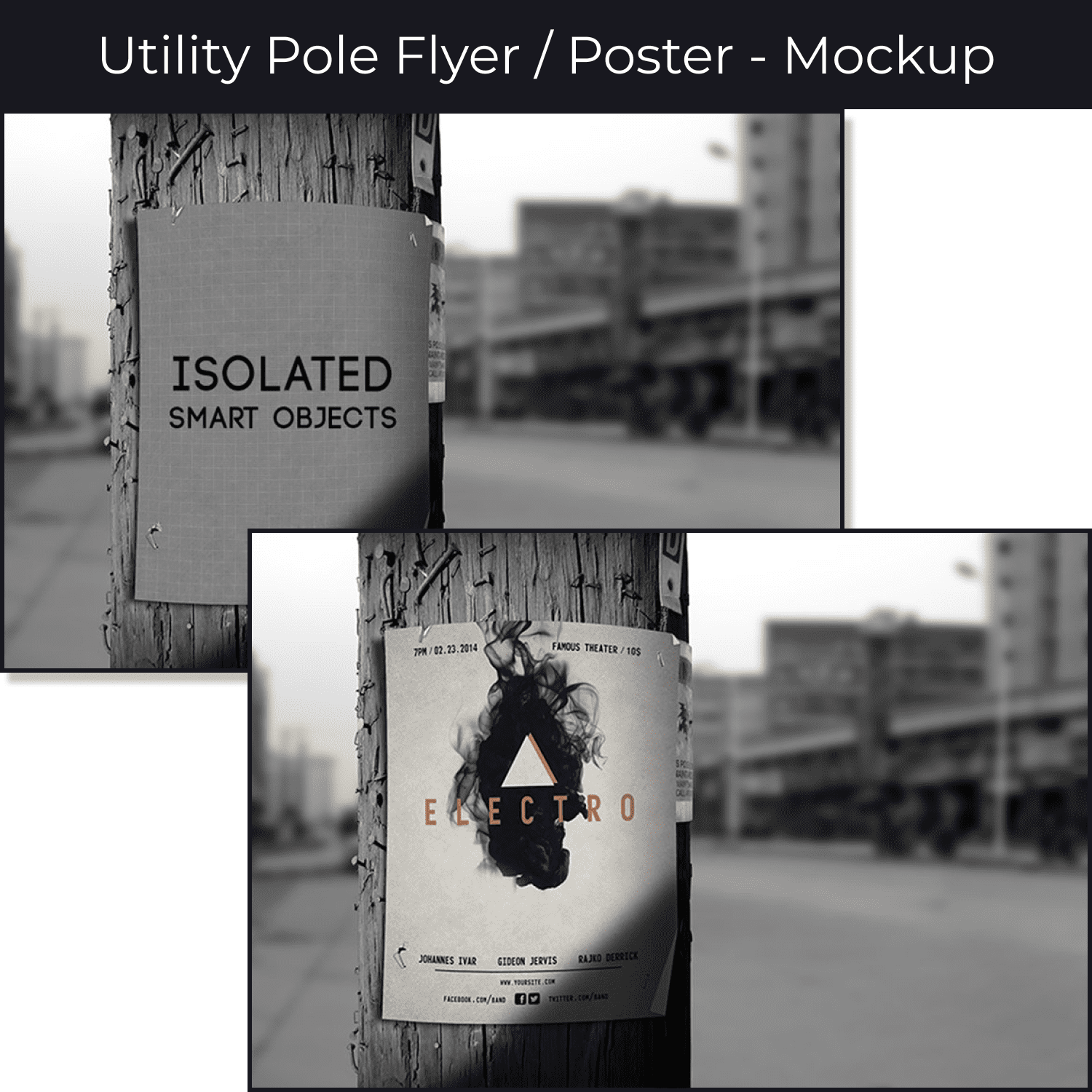 Utility Pole Flyer Poster Mockup cover image.