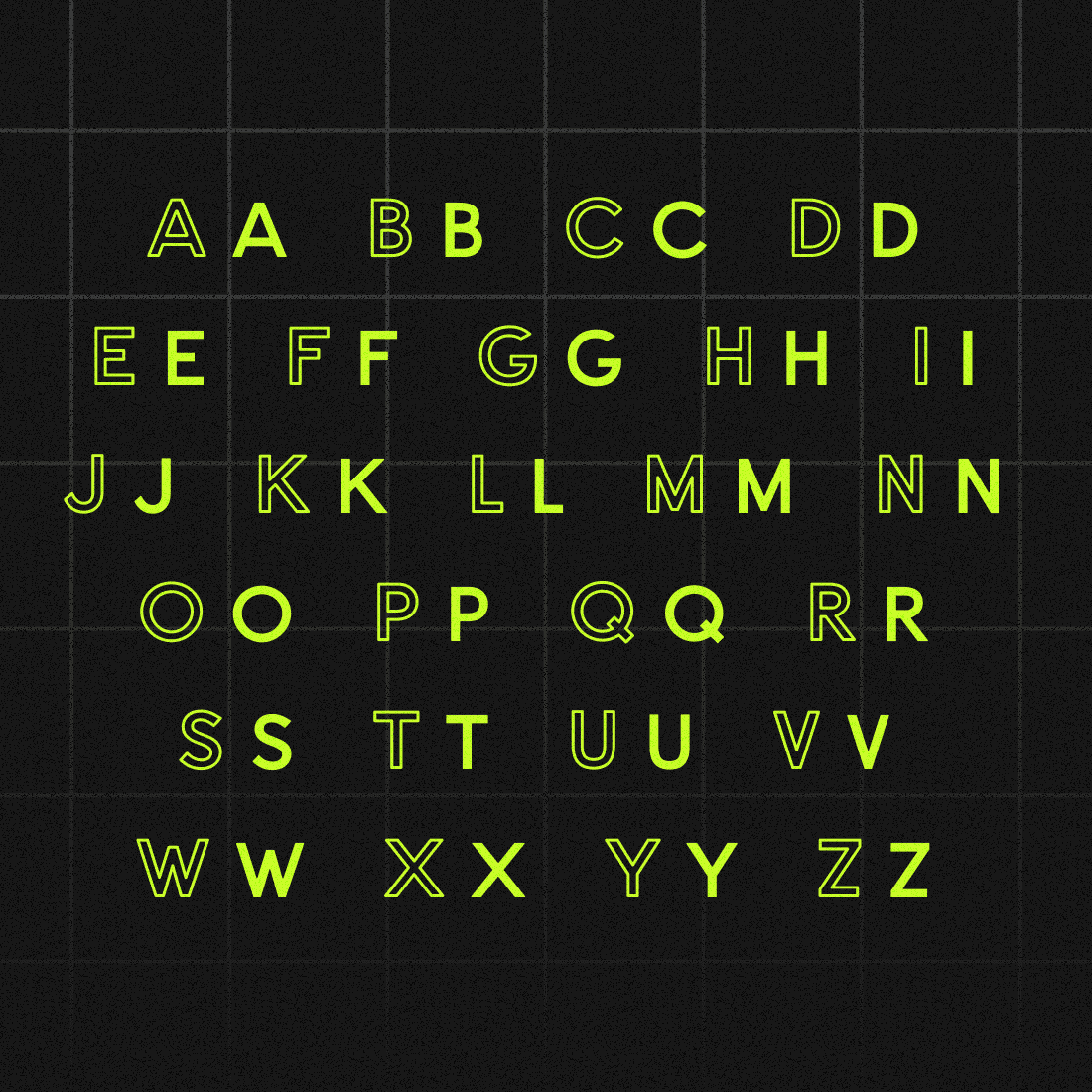 Velocity Outline Sans Serif Font MasterBundles Alphabet Preview.