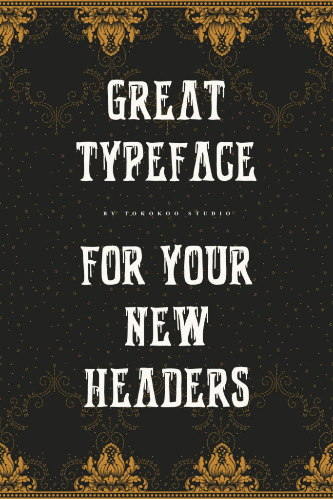 Victorian Gang Free Font Pinterest Preview with Example Phrase.