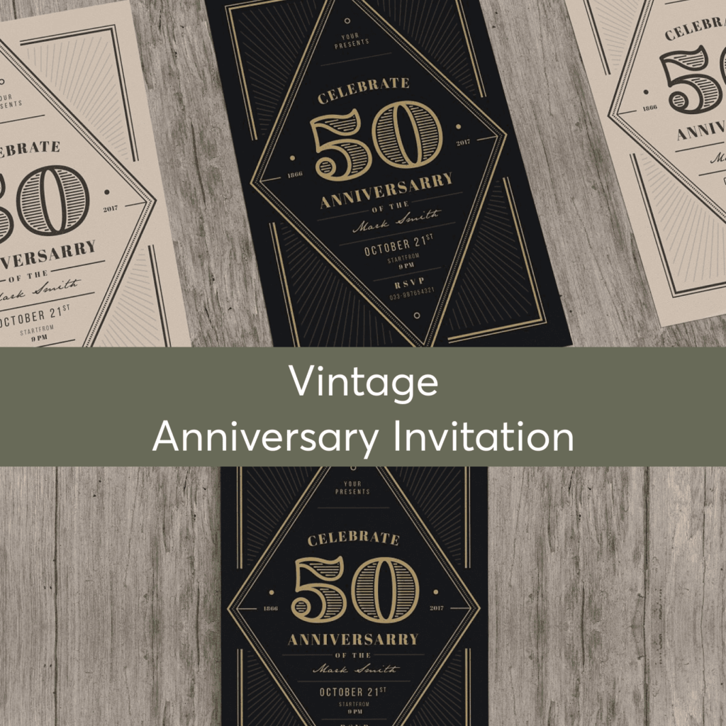 Vintage Anniversary Invitation – MasterBundles