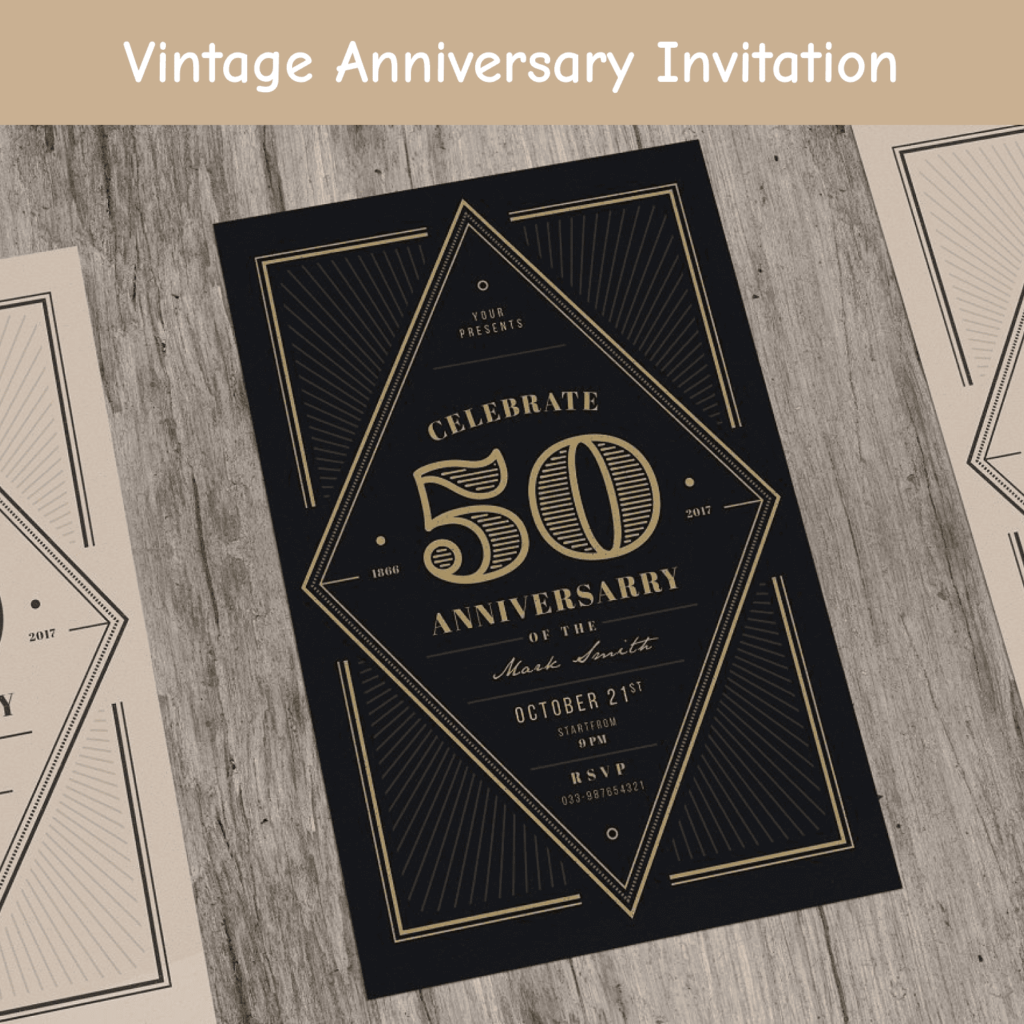 Vintage Anniversary Invitation – MasterBundles