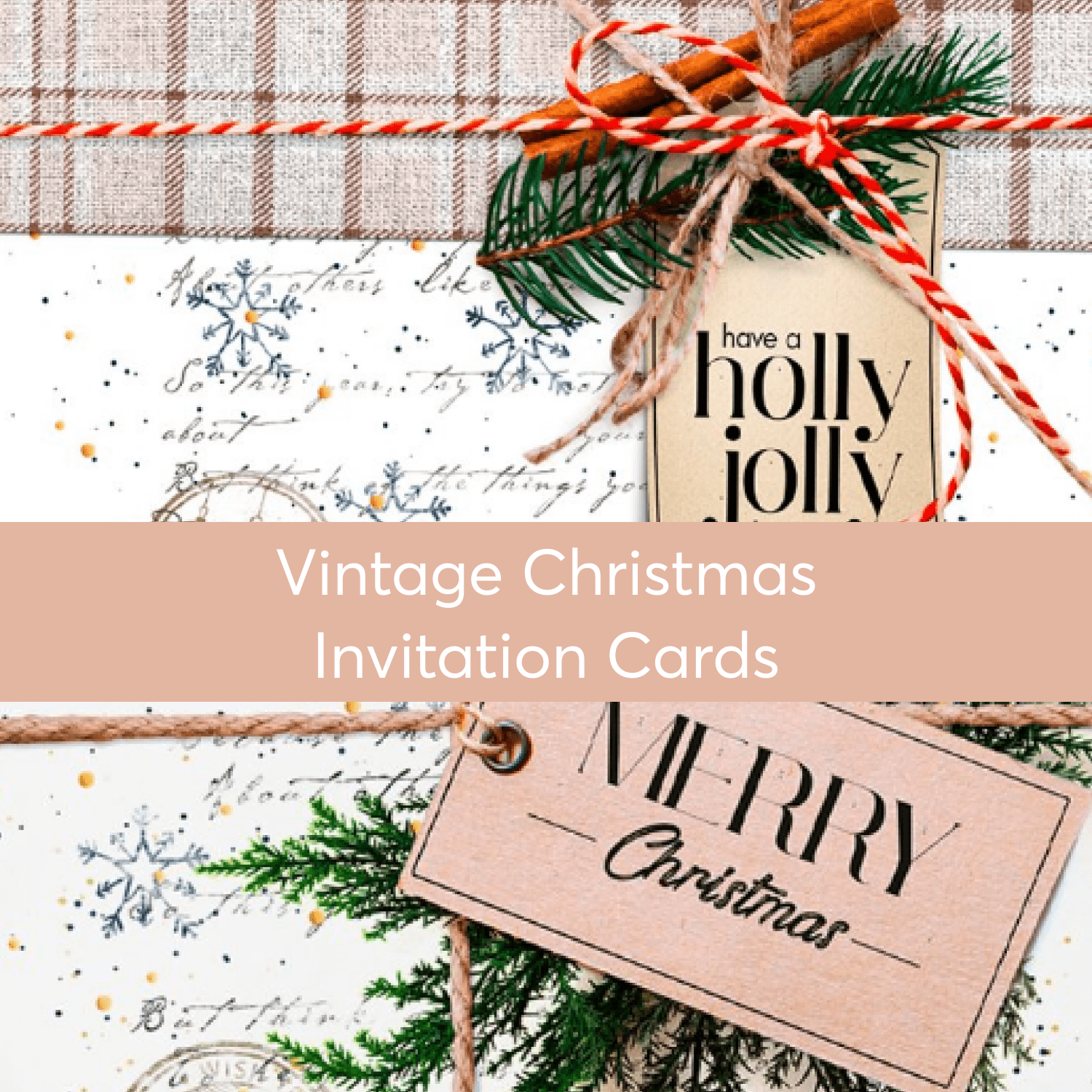 Vintage Christmas Invitation Cards preview 1500x1500 1