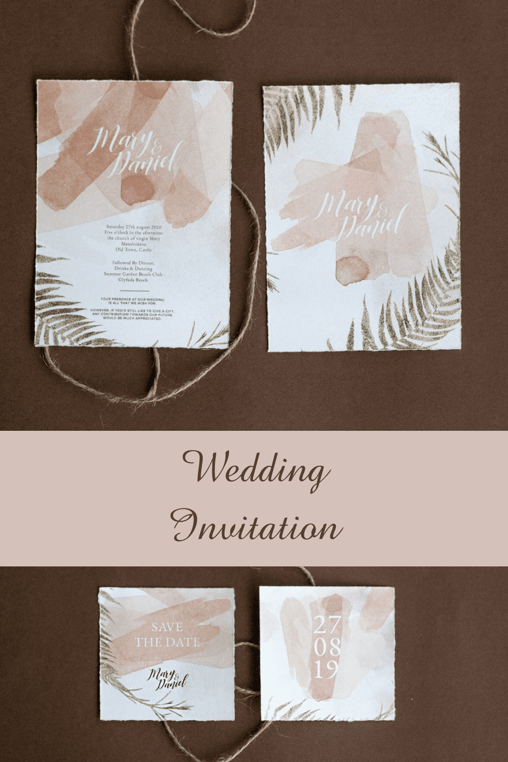 Wedding Invitation Pinterest image.